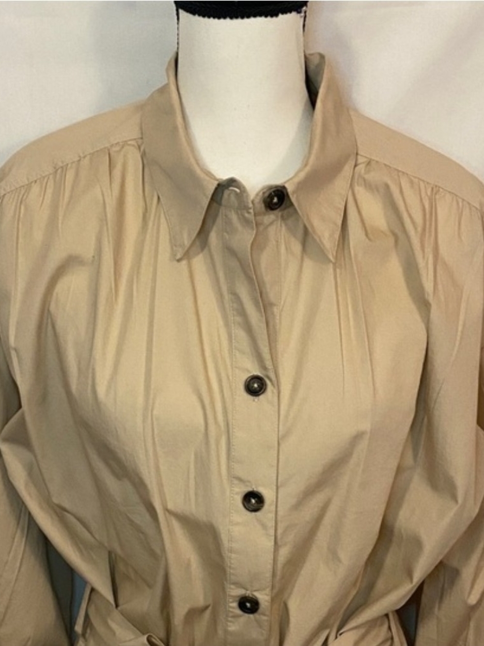 NWT Banana Republic Khaki Button-Up Shirt Dress Size Large